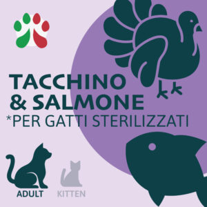 Tacchino e Salmone, adult, sterilizzati, sacco 5kg (per gatti)