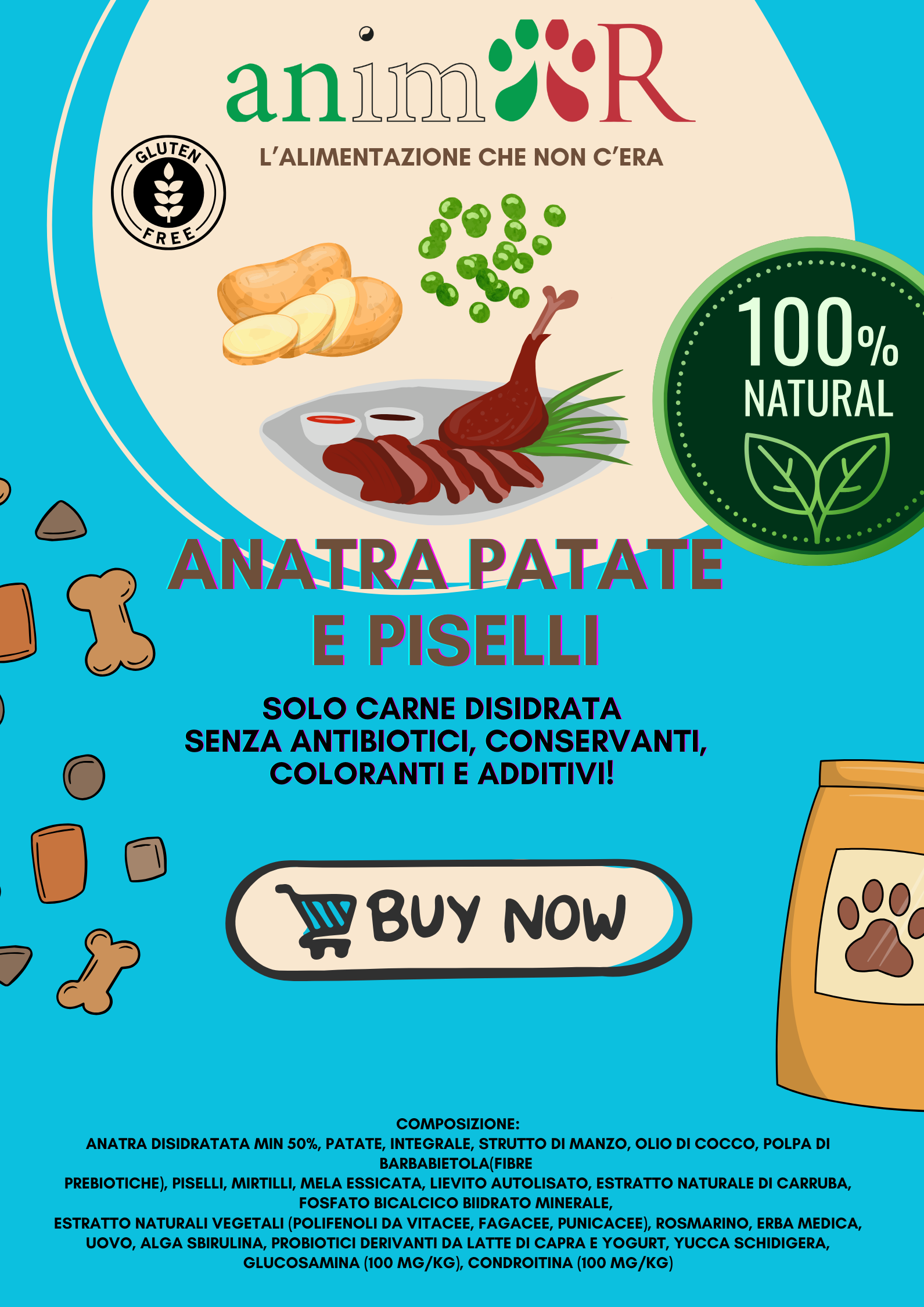 Anatra, patate e piselli, Adult, sacco 10kg - immagine 2