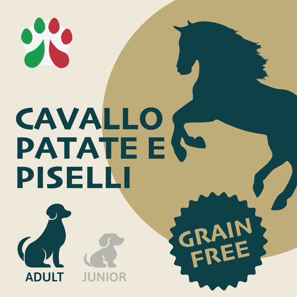 Carne di cavallo, patate e piselli, Adult, sacco 10kg - immagine 1