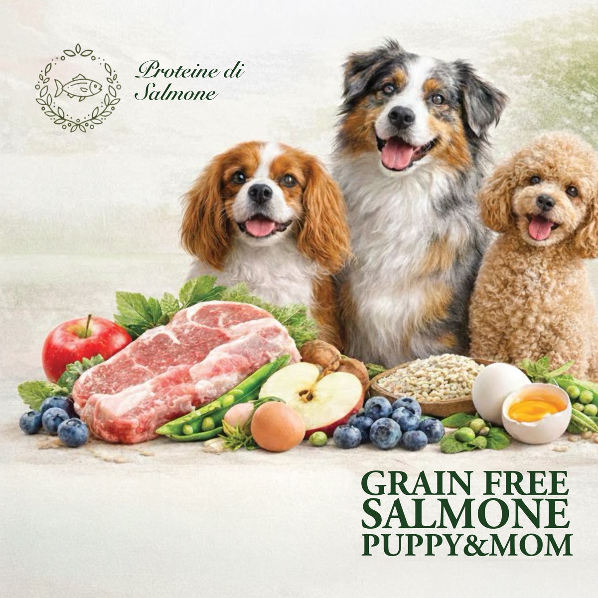 GRAIN FREE Salmone, Puppy&Mom, sacco 2kg - immagine 1