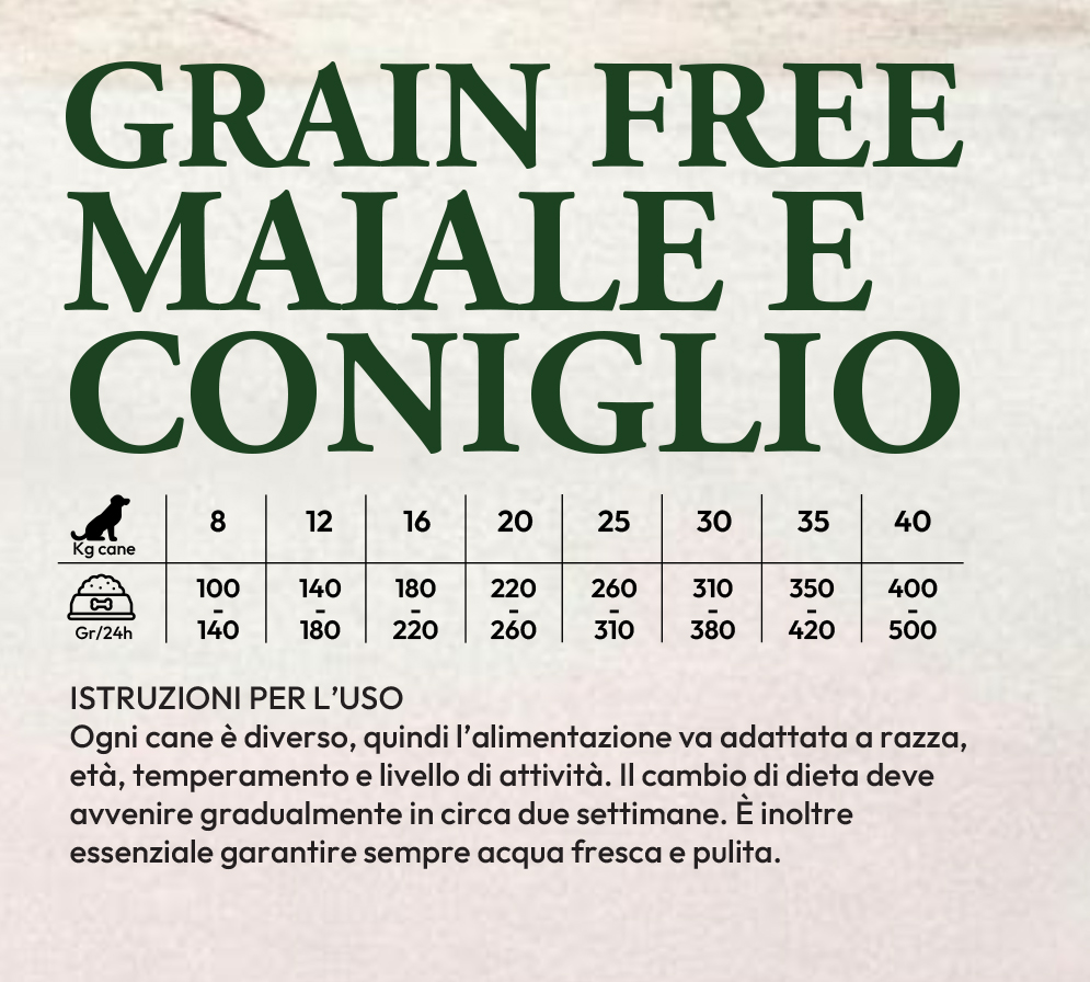 GRAIN FREE Maiale e Coniglio, Adult, sacco 2kg - immagine 2