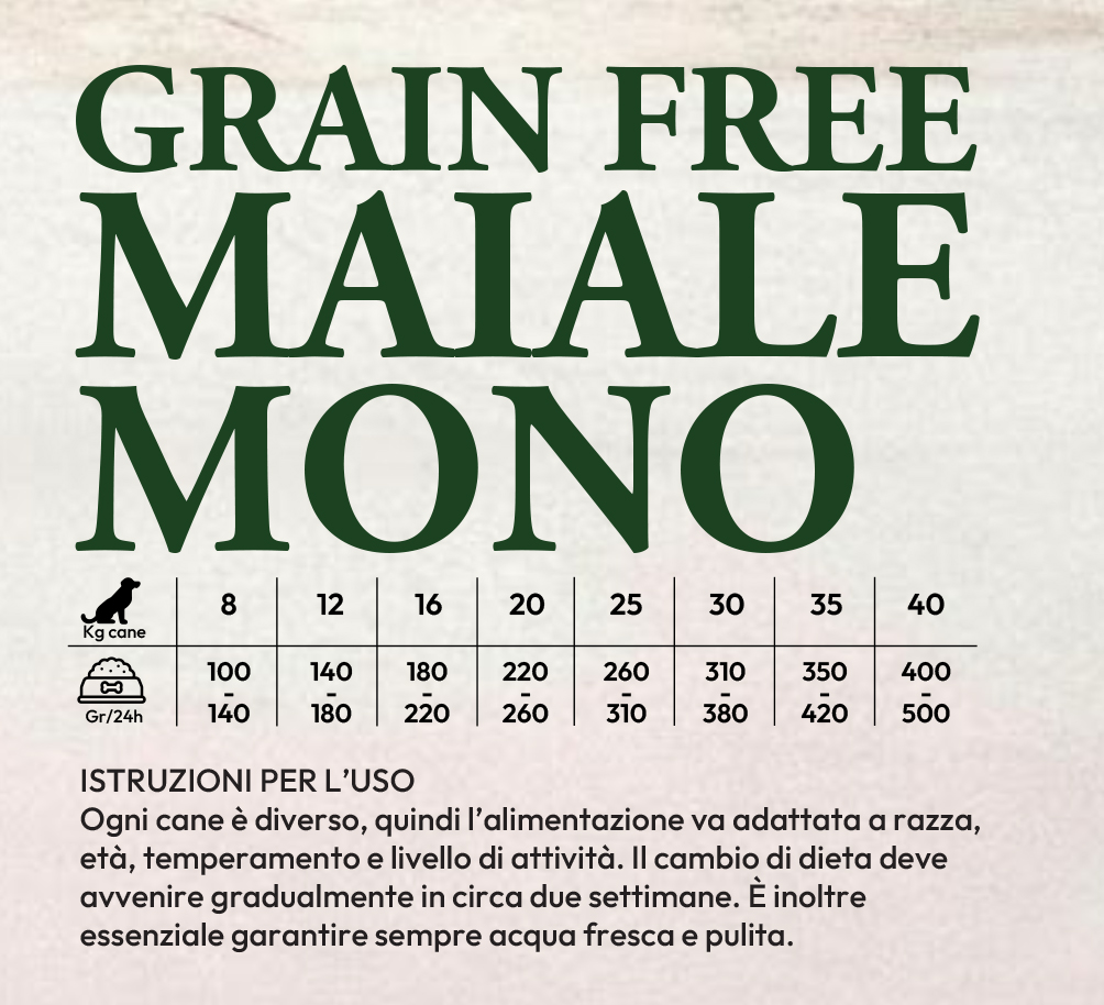 GRAIN FREE Maiale MONO, Adult, sacco 2kg - immagine 2