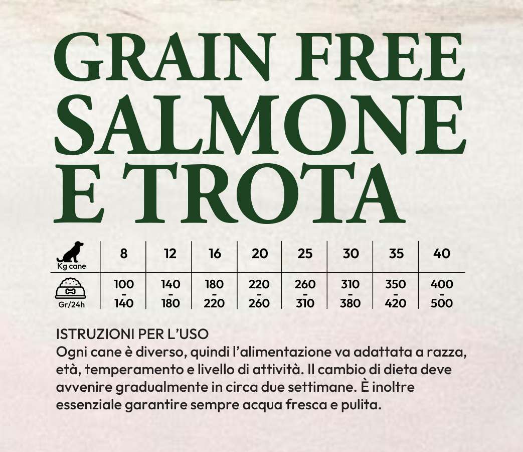 GRAIN FREE Salmone e Trota, Adult, sacco 2kg - immagine 2