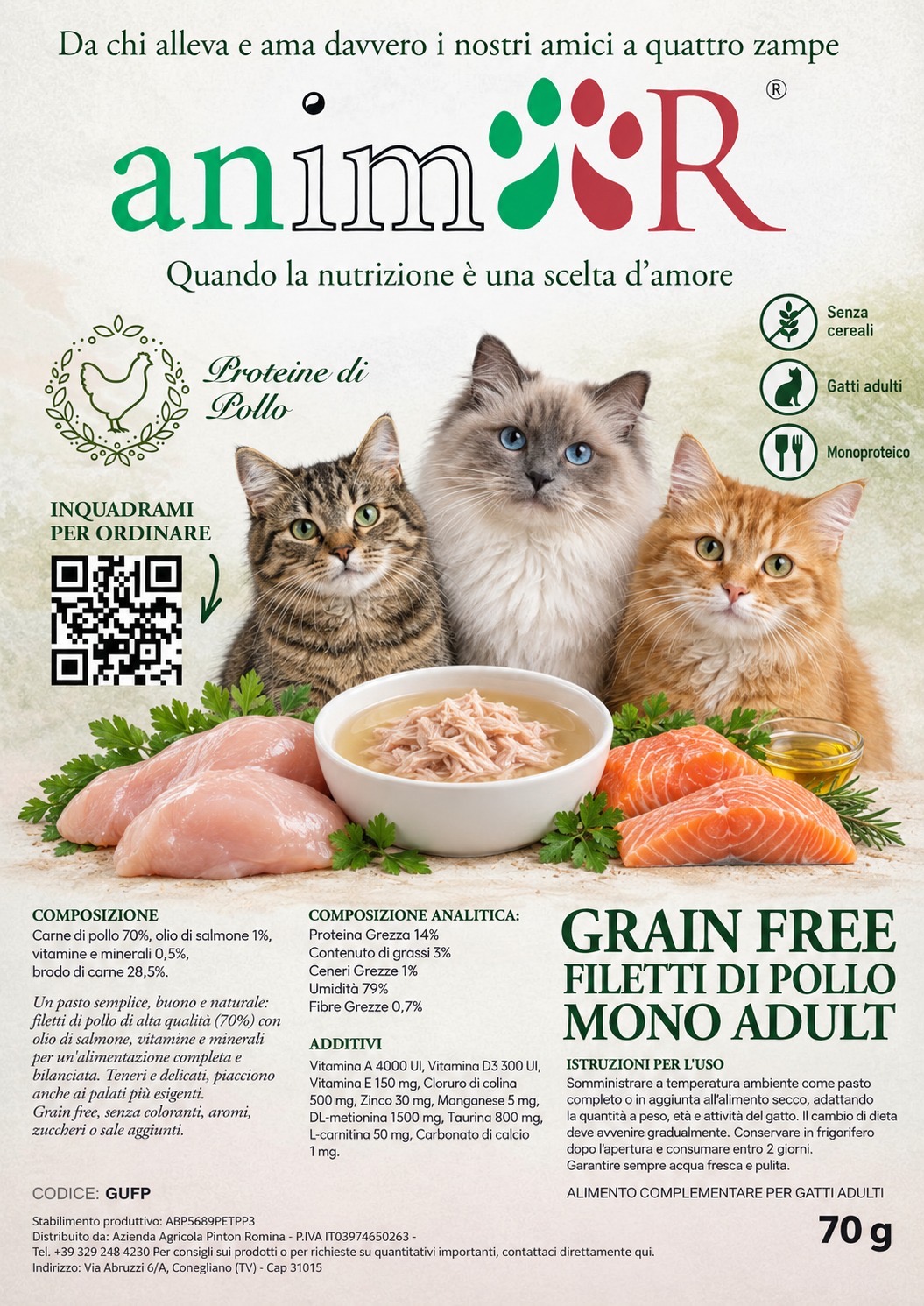 Umido Grain free Filetti di pollo - 70g - immagine 2