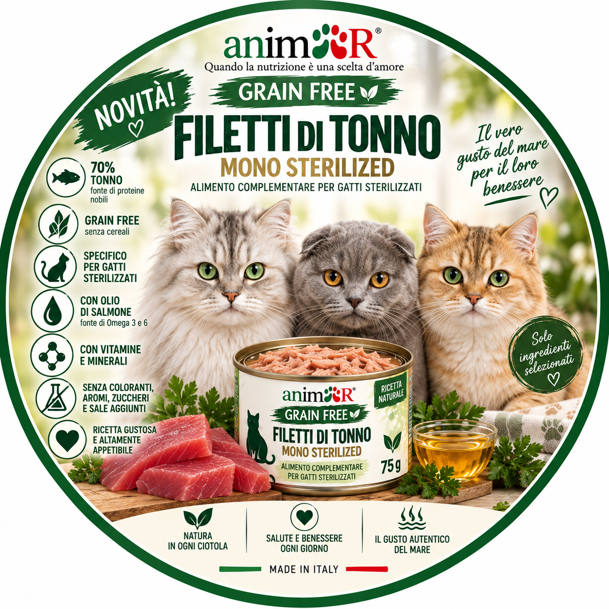 Umido Grain free Filetti di tonno - 70g - immagine 1